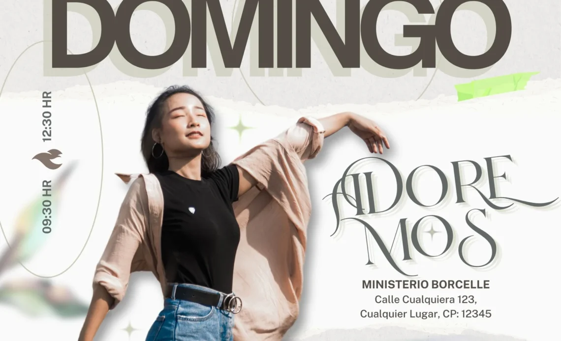 Recursos gratis para iglesias: Diseño editable para reunión de domingos en Canva