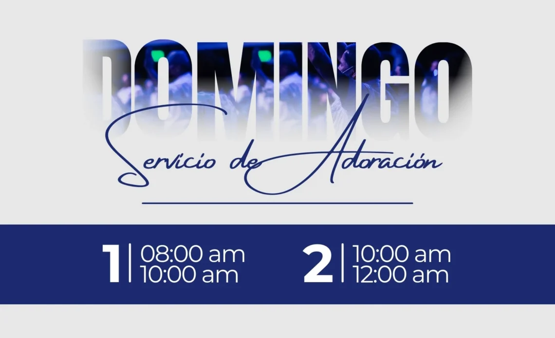 Diseño gratis en canva sobre servicio de adoracion