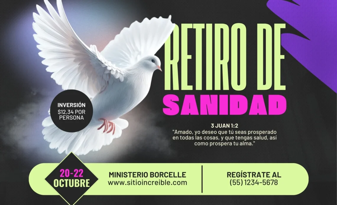 Diseño gratis para Retiro de Sanidad en iglesias cristianas