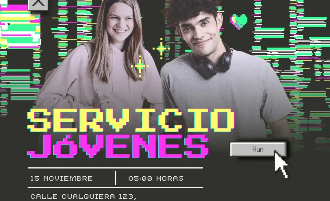 Plantilla gratis de Canva para culto de jovenes